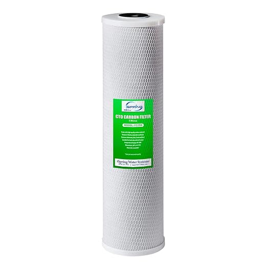 iSpring FC25B Whole House Water Filter, CTO Carbon Block, 20” x 4.5” by iSpring