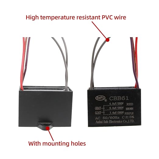 CBB61 Capacitor 4uf+5uf+7uf 350V AC Ceiling Fan 5 Wire 50/60Hz - Image 3