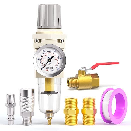 TAILONZ PNEUMATIC 1/4 Inch NPT Air Filter Pressure Regulator Combo Piggyback by TAILONZPNEUMATIC