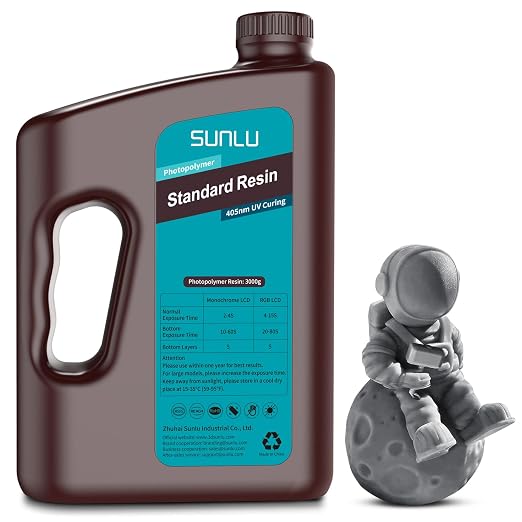 SUNLU 3D Printer Resin 3kg, Fast Curing Standard 3D Resin by SUNLU