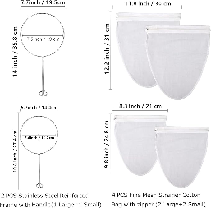 WMKGG Ultra Fine Mesh Strainer Bags, Reusable Mesh Filter Bags - Image 2