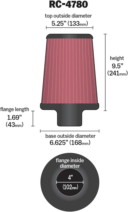 K&N High-Flow Original Lifetime Universal Clamp-On Air Filter: Performance - Image 2
