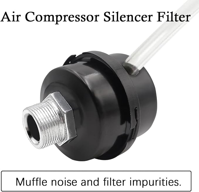 2pcs 1/2" Thread Air Compressor Silencer, Air Compressor Intake Filter Sound - Image 4