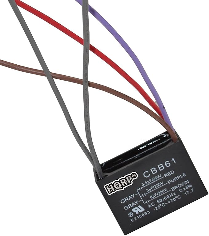HQRP Capacitor Compatible with Harbor Breeze Ceiling Fan 3.5uf+5uf+6uf 5-Wire by HQRP
