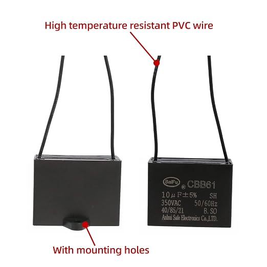 CBB61 Capacitor 10uf 350V AC Ceiling Fan 2 Wire 50/60Hz - Image 3
