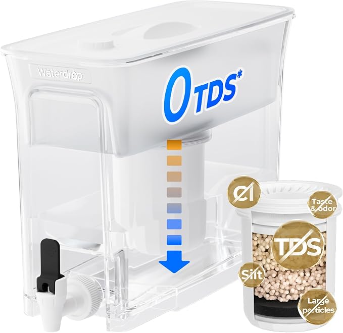 Waterdrop 0 TDS 35-Cup Slim Water Filter Dispenser, Large Capacity, PFOA/PFOS by Waterdrop