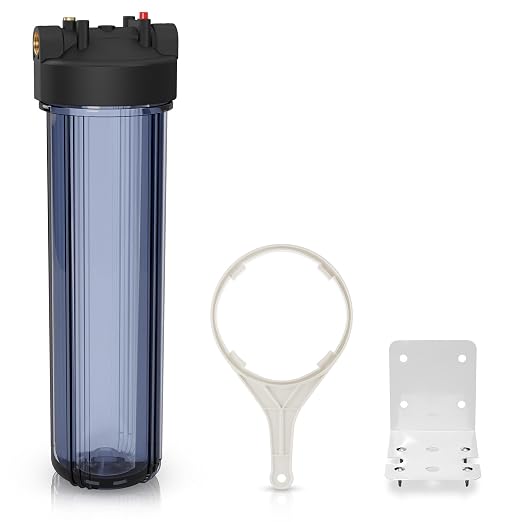 Max Water Whole House Water Filter Housing, Fits 20" x4.5" Big Filter Blue by MaxWater