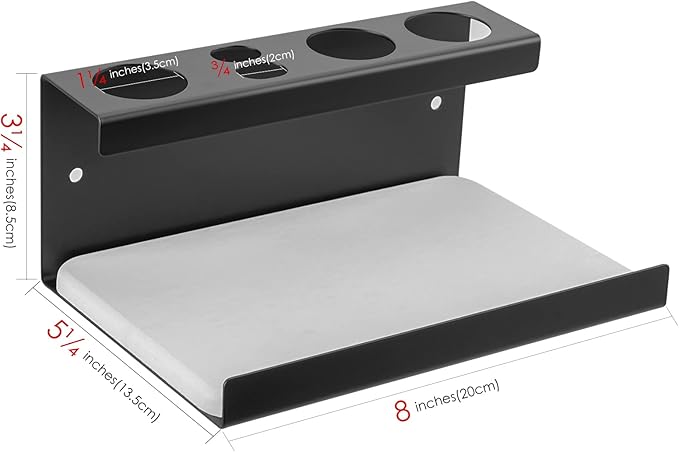 Electric Toothbrush Countertop Holder with Diatomite Stone - Bathroom Sink Organizer or Wall-Mounted Rack, Compatible with Philips Sonicare, Oral-B (Black)