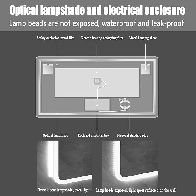 Backlit LED Illuminated Bathroom Mirror - Image 8