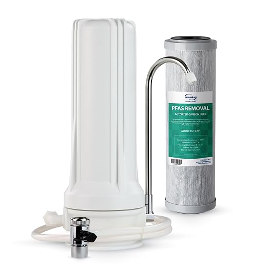 iSpring CKC1-PF 2.5" x 10" Countertop Water Filter, SGS-Tested Filter, Odors by iSpring