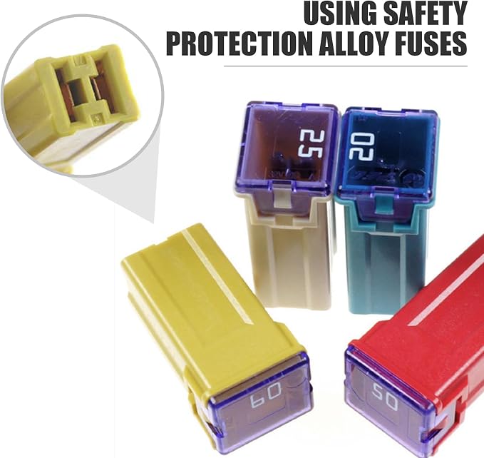 6 PCS Car Fuse Combination Kit, 1.06" x 0.47" x 0.39" 20A/25A/30A/40A/50A/60A - Image 5