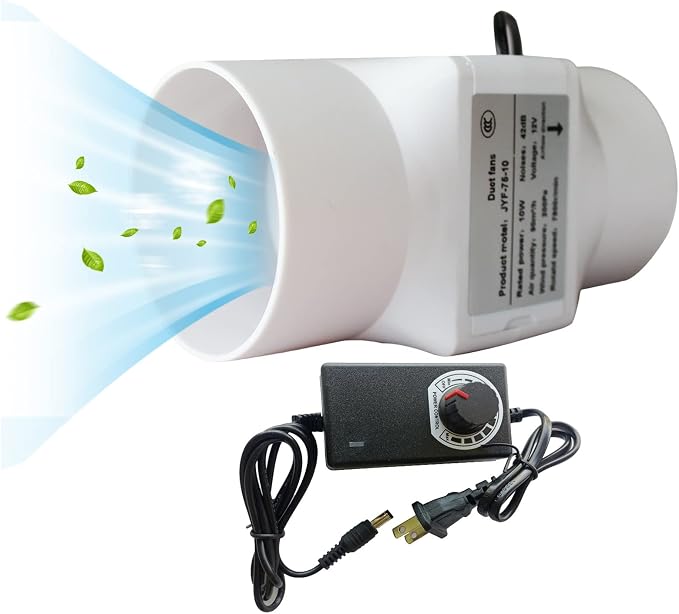 3Inch Inline Duct Fan 10W Air Extractor Booster 12V Air Diffuser Circulation by Unknown