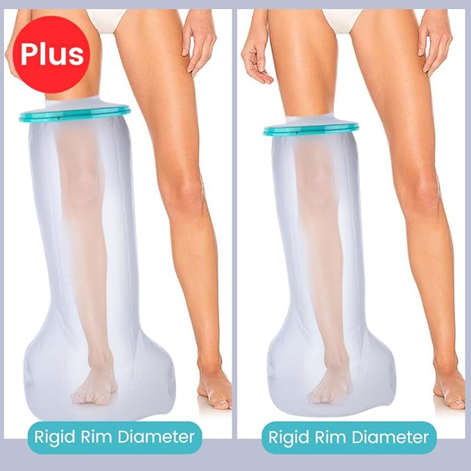 Cast Covers for Shower Leg, Waterproof Cast Cover for Showering, Cast Protector for Shower Adult, Shower Boots for Foot after Surgery, Full Leg, Thigh (Diameter - 7.9") Extra Long