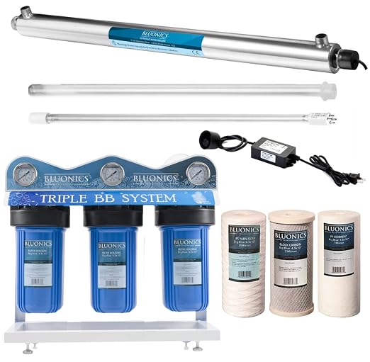55W UV Ultraviolet Light Plus Sediment & Carbon Well Water Filter Purifier by BLUONICS