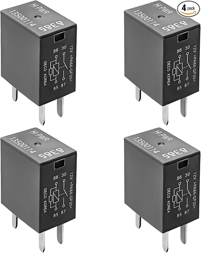 4 PCS Car Air Conditioning Relay, 12VDC 40A 13500114/8385 Multi Purpose Quick by Unknown