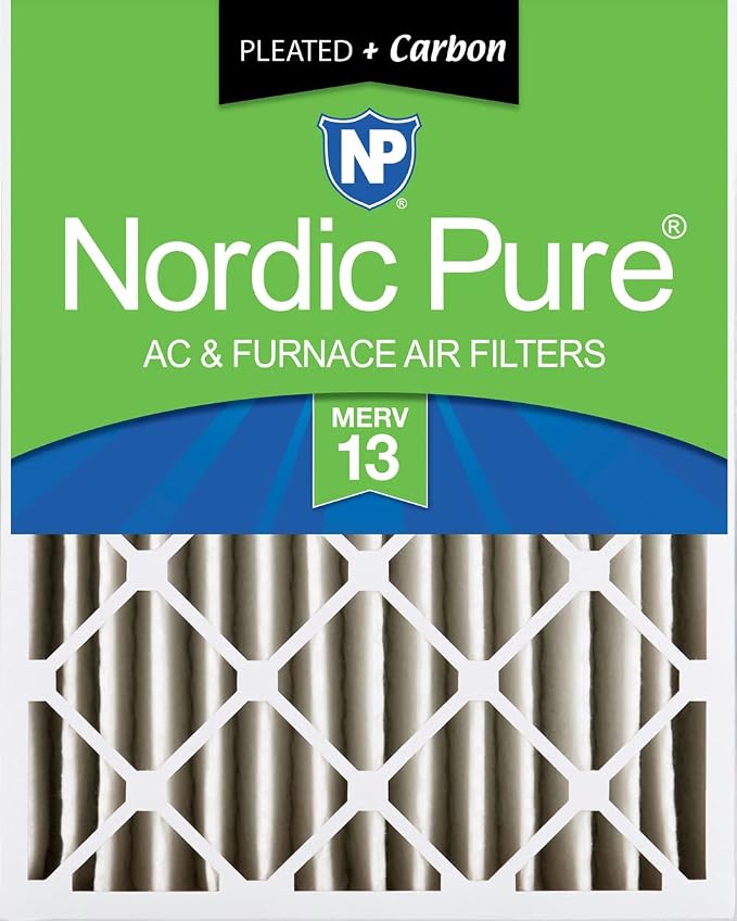 Nordic Pure 16x24x4 Pleated Air Filters MERV 13 Plus Carbon 1 Pack by NordicPure
