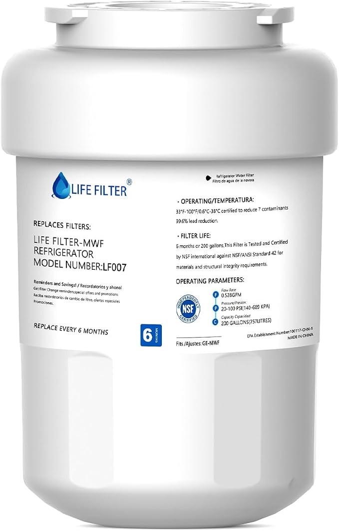 Lifefilter Replacement for MWF Refrigerator Water Filters, HDX FMG-1, by Lifefilter