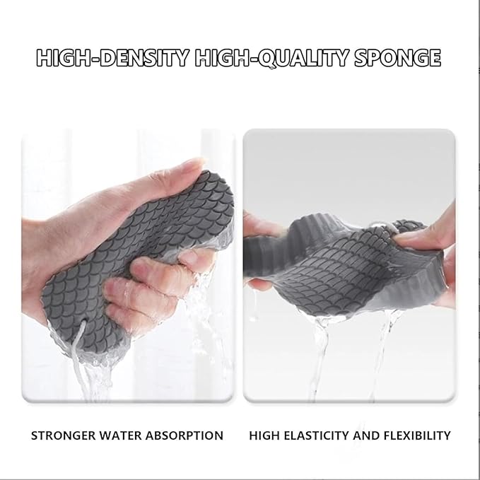 Magic Exfoliating Bath Sponge, 3D Super Soft Exfoliating Bath Sponge, Gentle & Effective Exfoliation, Highly Absorbent Design for Convenience and Durability (4PCS)