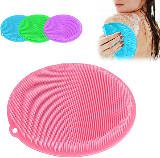 Silicone Shower Foot Scrubber Mat, 2025 Upgrade Shower Mat Slip Suction Cups Foot Scrubber for Men and Women (1 * Pink)