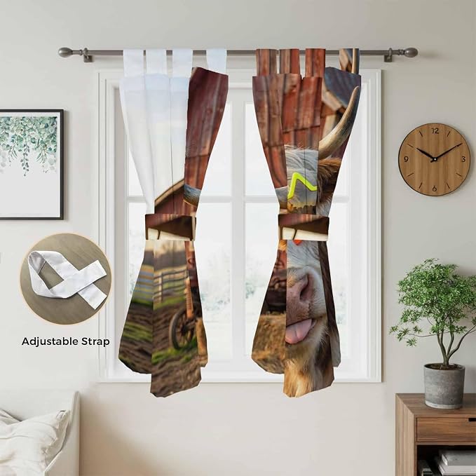 Farm Yaks Living Room Curtains 84 Inch Length, Window Curtains Tab Top - Image 5
