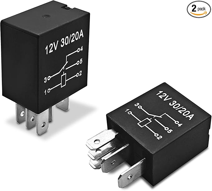 2-Pack 5 Pin 12V 30A Multi-Purpose Automotive Relay, Heavy Duty Stable Relay by Unknown