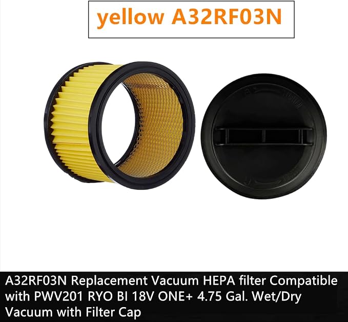 2 PACK Amigriki yellow A32RF03N Replacement Cartridge Vacuum HEPA filter - Image 6
