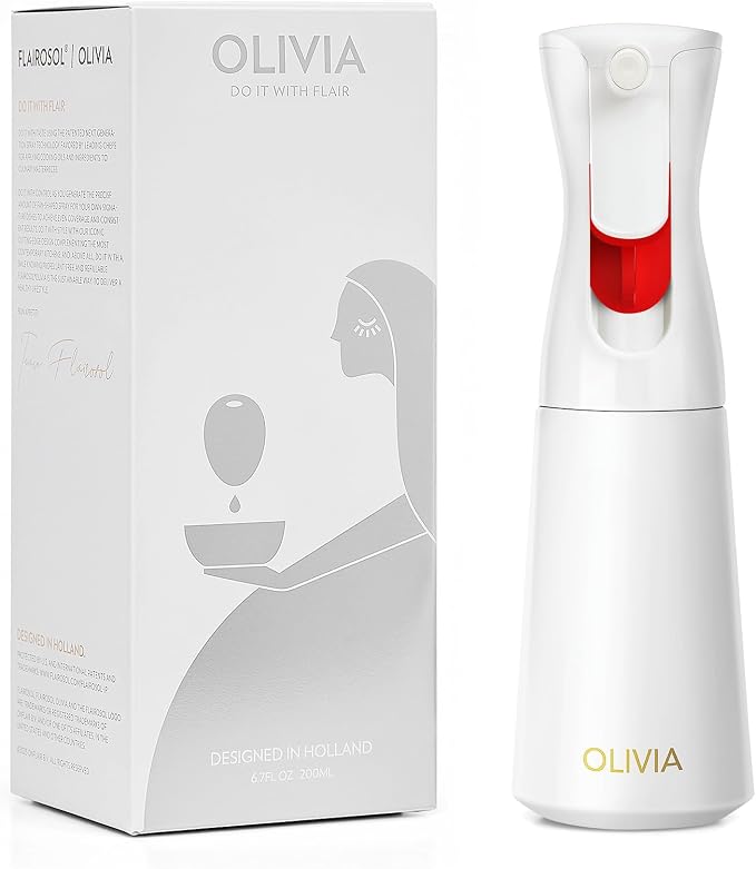 FLAIROSOL OLIVIA Oil Sprayer for Cooking, 200ml Glass Olive Oil Sprayer by Flairosol