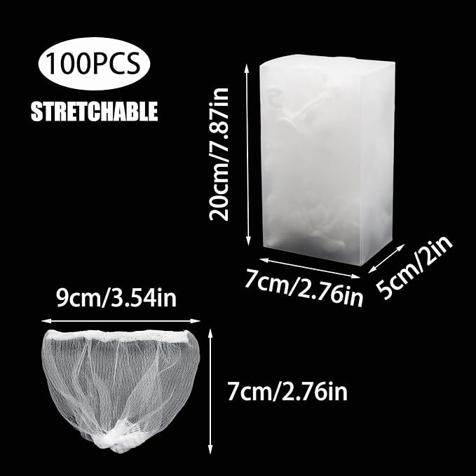 Pine & Linen 200pcs Disposable Mesh Sink Strainers Bags and Storage Box - Image 2