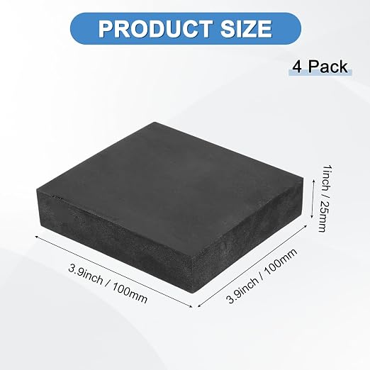 M METERXITY 4-Pack Rubber Anti Vibration Pads 3.9" Non-Slip Square Vibration - Image 3