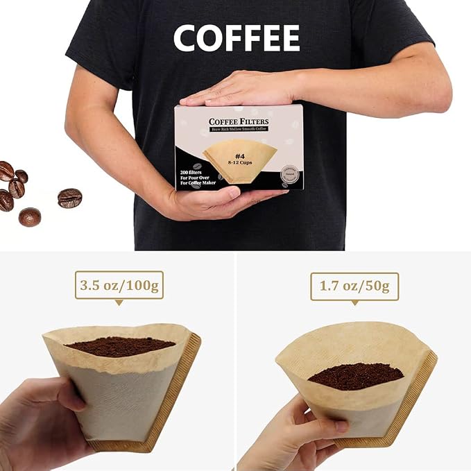 #4 Cone Coffee Filter 8-12 Cup, No Blowout, Disposable - Image 6