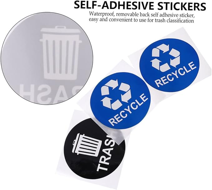 Tofficu 8pcs Hanging Trash Can Stickers Garbage Recycling Decals Material - Image 4