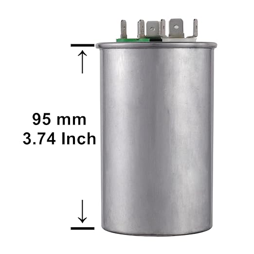 BOJACK 45+5 uF 45/5 MFD ±6% 370V/440VAC CBB65 Dual Run Circular Start Capacitor - Image 2