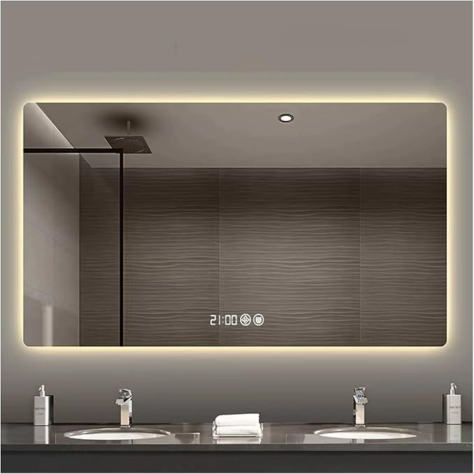 Bathroom Mirror with LED Lights，LED Bathroom Mirror，Smart Lighted Bathroom by ZXCASDF