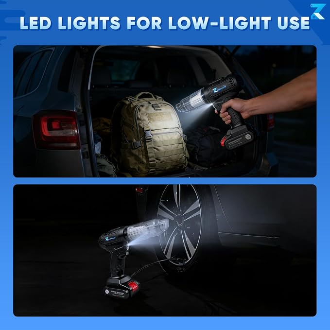 2 in 1 Cordless Car Vacuum and Air Compressor, 5000PA Powerful Suction & 150PSI - Image 7