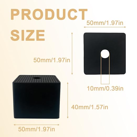 4 Pack-50x50x40 mm / 2"x2"x1.6" Thick Rubber Pad Anti Vibration Pads, Square - Image 2