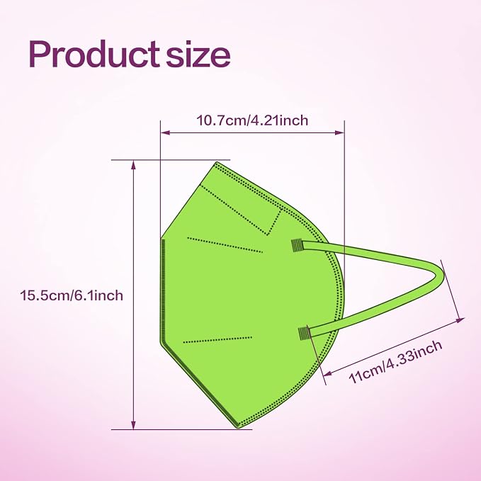 Miuphro KN95 Face Mask, 5-Layer Design Cup Dust Safety KN95 Masks 25 Pack - Image 2