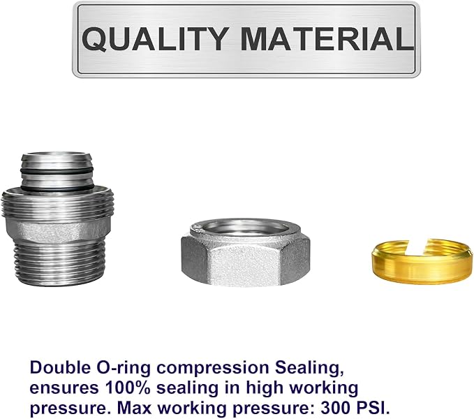Jingzan Straight Air Piping Fitting, 3/4"Piping x 3/4"Male NPT Adapter - Image 4