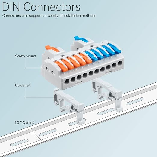 6pcs DIN Rail Terminal Blocks, DIY Splicing Wire Connectors - Image 3