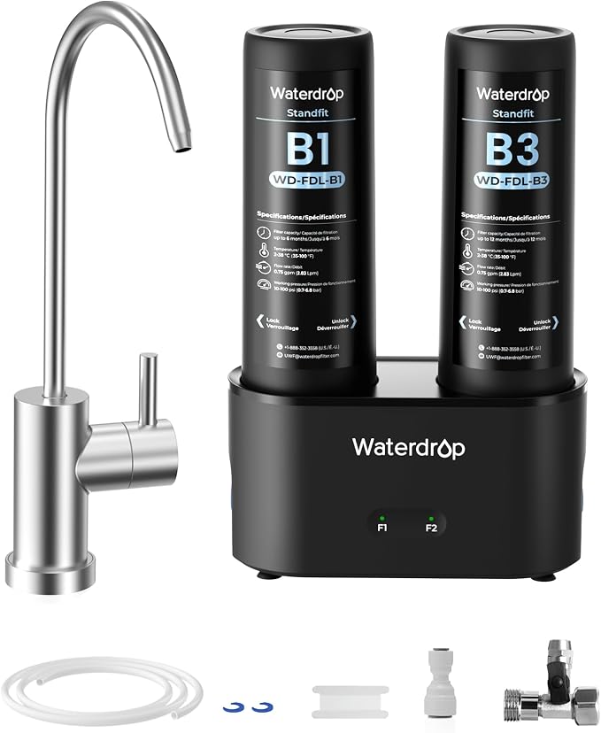 Waterdrop DLB Under Sink Water Filter, Chloramine, Bad Taste, Under Sink Water by Waterdrop