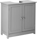 Bonnlo Pedestal Under Sink Storage Bathroom Vanity with 2 Doors Traditional Bathroom Cabinet Space Saver Organizer 23 5/8" x 11 7/16" x 23 5/8" (L x W x H) (Grey)