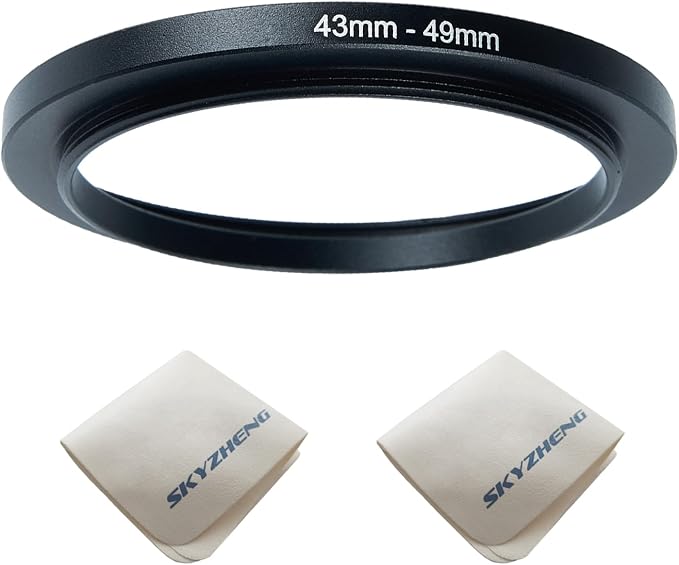43mm Lens to 49mm Camera Lens Adapter 43mm to 49mm Step Up Ring Adapter Ring by SKYZHENG