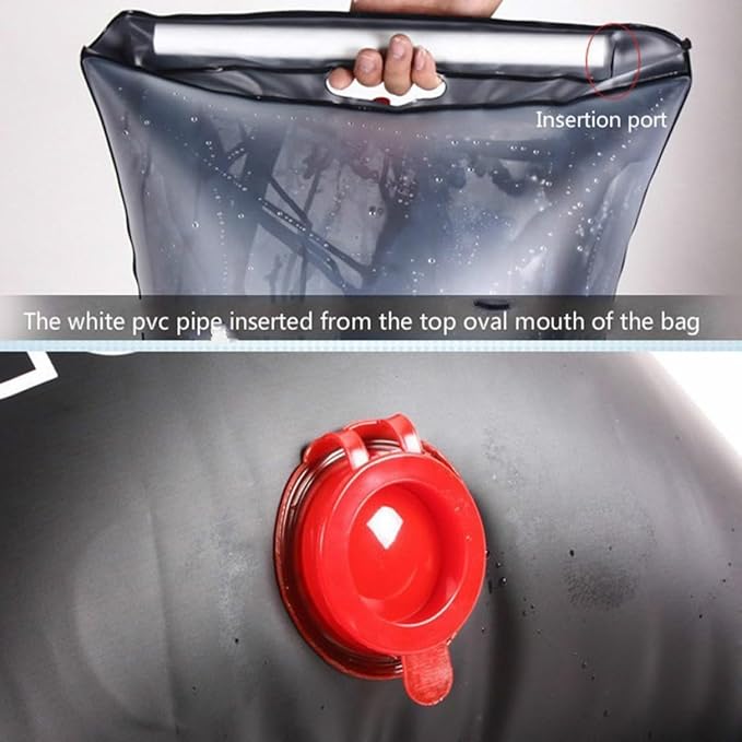 Solar Camp Shower Bag Solar Heated Outdoor Shower Bag Portable Bathing for Outdoor Travel Hiking Climbing (5 Gallons/20 L)