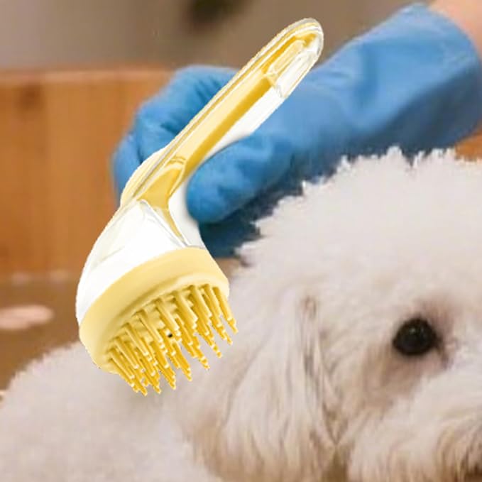 Dog Bath Brush – Cat Grooming Scrubber With Soap Dispenser, Gentle Massage Cleaning Tool | Ideal For Puppies Kittens Pets, Home Bathing, Swimming Pool, Beach, Travel And Professional Groomers