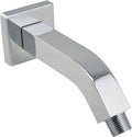 Aquaiaw Square Shower Arm and Anti-Scratch O-Ring Flange, 6 inch, Solid Brass, Both Soldered 1/2 NPT Tapered Threads, Shower Head Arm, Wall Mount Shower Extension Arm (Polished Chrome)