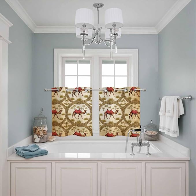 2 Panel Kitchen Cafe Curtains, Window Decor Tier Curtains - Image 3