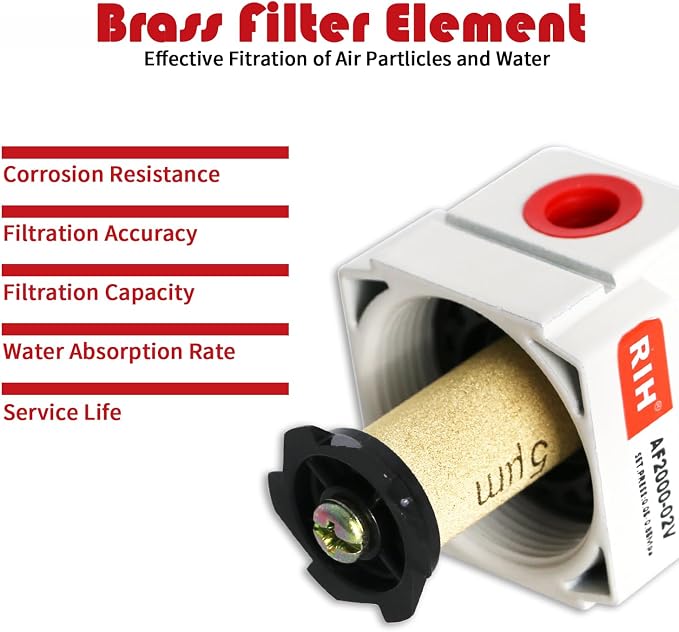 RIH 1/4" NPT Air Dryer for Compressor, Air compressor water separator, air - Image 4