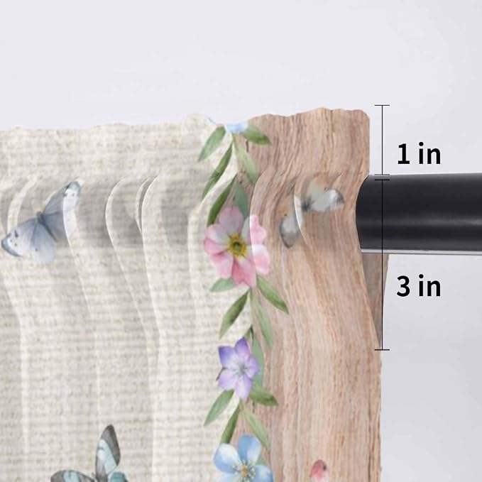 Easter Sheer Valances for Windows 42"x12", Light Filtering Kitchen Curtains - Image 7