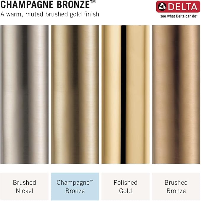 Delta Ashlyn 14 Series Shower Faucet Set, Brushed Gold Shower Head and Handle Set, Valve Trim Kit Champagne Bronze T14264-CZ (Valve Not Included)