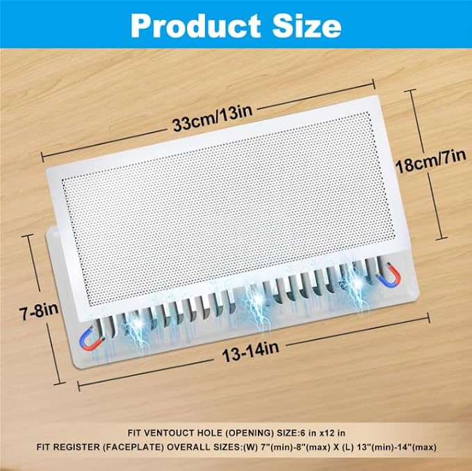 4-Pack 7"x13" White Powerful Magnetic Vent Covers - Image 2