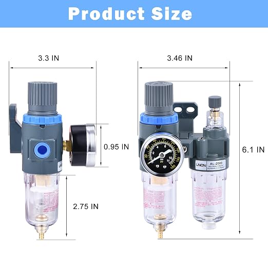 1/4 Inch Compressor Air Filter Pressure Regulator Water-oil Trap Separator - Image 4